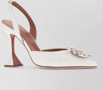 Amina Muaddi leather slingback mules