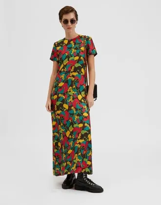 La DoubleJ Swing Dress Vines Brown at Nordstrom, Size X-Small