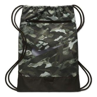 Nike Brasilia 9.0 AOP 2 Gym Sack Green Black BA6223-100