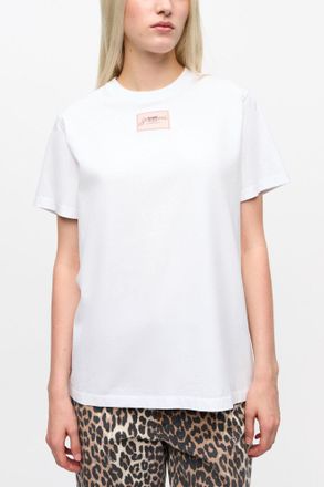 Ganni White Basic Jersey Relaxed T-shirt - Size XXS Organic Cotton