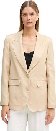 Gaud&igrave; Enkelrijige Blazer - Dames - Blazers - Beige - M - Polyester - Jassen