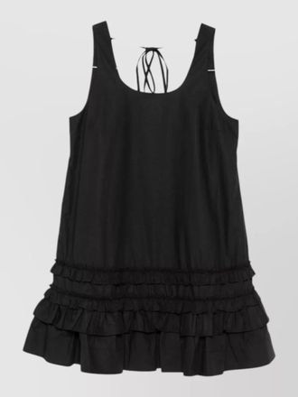 Ganni organic cotton sleeveless scoop neck dress