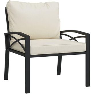 vidaXL Silla De Jard&iacute;n Acero Con Cojines Color Arena 68x76x79 Cm Vidaxl