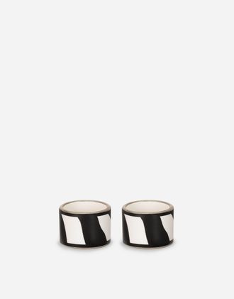 Dolce & Gabbana Set 2 Medium Porcelain Napkin Rings - Napkin Rings Multicolor Onesize