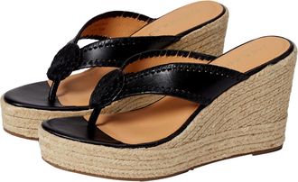 Jack Rogers Rowan Platform Wedge Black / Black 111221WG01-037 Womens