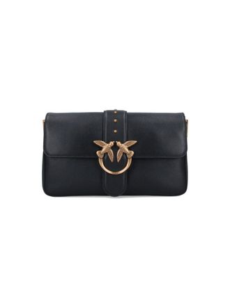 Pinko Rectangular Structured Black Bag With Detachable Shoulder Strap
