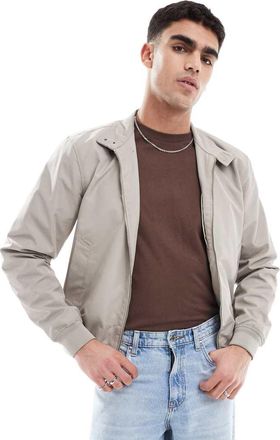 River Island Harrington jacket in light stone-Neutral