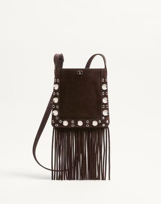 Valentino Garavani Valentino Garavani Nellc&ocirc;te Small Shoulder Bag In Suede With Fringes Wo