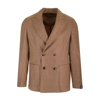 Barba Easy Double-Breasted Jacket - male - Barba - Blazers - Brown - 2XL - Jackets