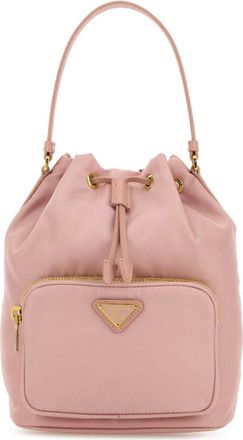 Prada Light Pink Logo Bucket Bag
