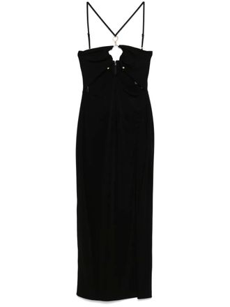 Nissa hardware-detailed midi dress - women - Elastane/Polyester/Polyester/Elastane - 38 - Black