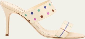 Manolo Blahnik 90mm Ralotapla Silk Twill Sandals