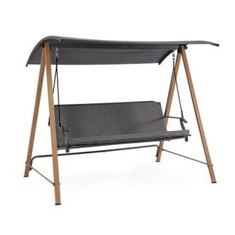 Konte Design Mecedora de 3 plazas con acabado efecto madera