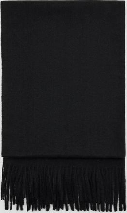 Mango Sciarpa bordi frange nero - Donna - Taglia unica - MANGO