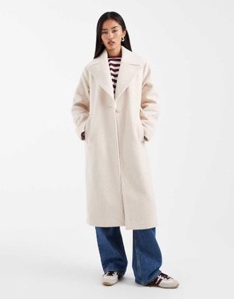 New Look Cappotto elegante testurizzato color crema-Bianco