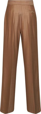 Etro Womens Trousers Camel Wool Jacquard Mud