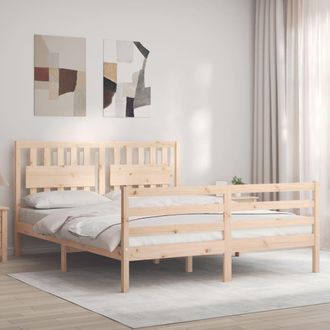 Berkfield Home Bed Frame with Headboard 160x200 cm Solid Wood in Brown