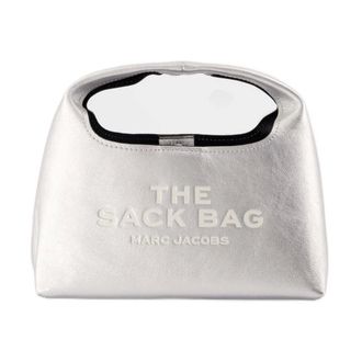 Marc Jacobs Tassen, Dames, Grijs, ONE Size, Leer, Metallic Leren Mini Shopper