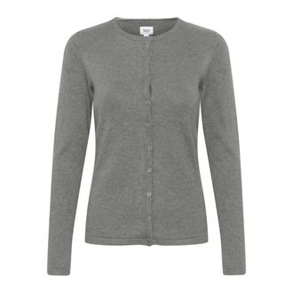 Saint Tropez Grijze Melange R-Neck Vest - Dames - Truien - Grijs - Maat: XS Viscose