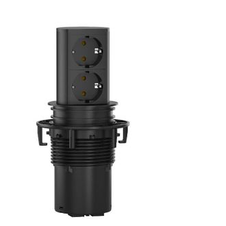 Bachmann Modulo Enchufes Elevator 2xschuko Negro Alum.anod.negro Mate. Pure Black