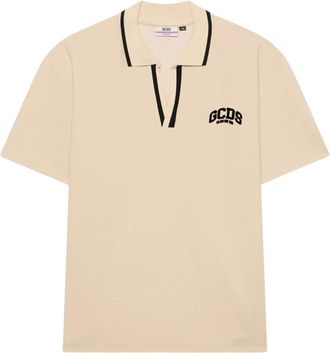 GCDS Gcds, Tops, Heren, Wit, S, Polo shirt met bies