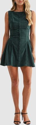 All in Favor Corduroy Fit and Flare Minidress in Hunter Green at Nordstrom, Size X-Small