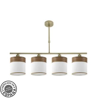 Fabrilamp Fabrilamp - Lampara Cloe 4xe14 Cuero/blanca-madera Oscura Regx75x14 Cm