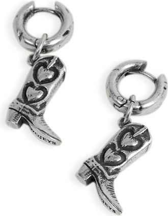 TwoJeys Mens Boots Huggie Hoop Earrings in Silver at Nordstrom