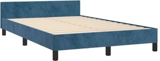 vidaXL Estructura de cama sin colchón terciopelo azul oscuro 120x190cm Vidaxl