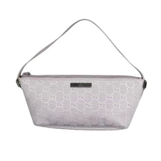 Gucci Pre-owned Shoulder Bags, female, Gray, Size: ONE SIZE Pre-owned GG Canvas Pouch