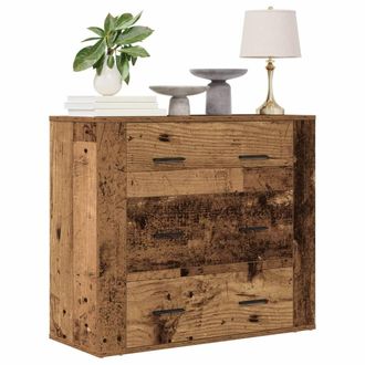 Berkfield Home Sideboard Old Wood 80x33x70 cm Engineered Wood in Brown | Size: 80 x 33 x 70 cm
