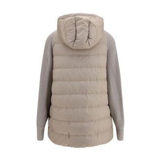 Brunello Cucinelli Womens Gray Polyester Full-Length Jacket Clothing