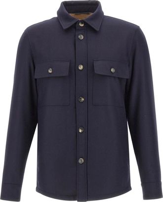 Jacob Cohen Jassen, Heren, Blauw, M, Wol, Overshirt in Vitale Barberis Canonico Comfort Flannel