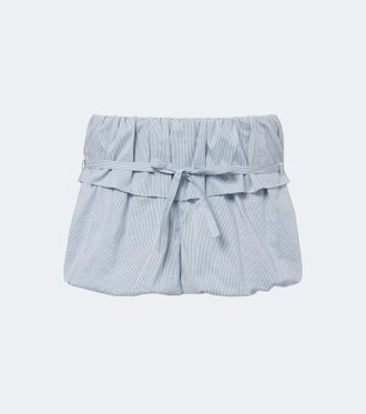 Magda Butrym Belted striped cotton and silk shorts