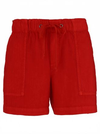 Kut from the Kloth Womens Katana Linen Shorts In Tomato Red