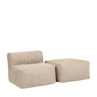 Icon Brand Puf sof&aacute; modular 2 piezas interior y exterior en olefina beige
