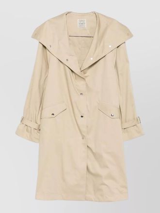 Toteme cotton trench coat high collar long