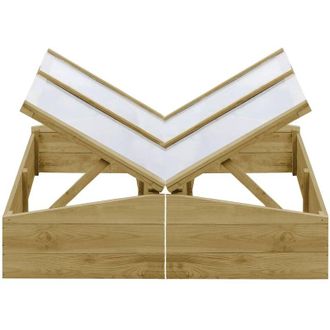 vidaXL Invernadero De Madera De Pino Impregnada 2 Uds 100x50x35 Cm Vidaxl