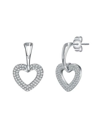 Rachel Glauber Plated Cz Heart Earrings