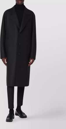 Harris Wharf London long wool coat notched lapels
