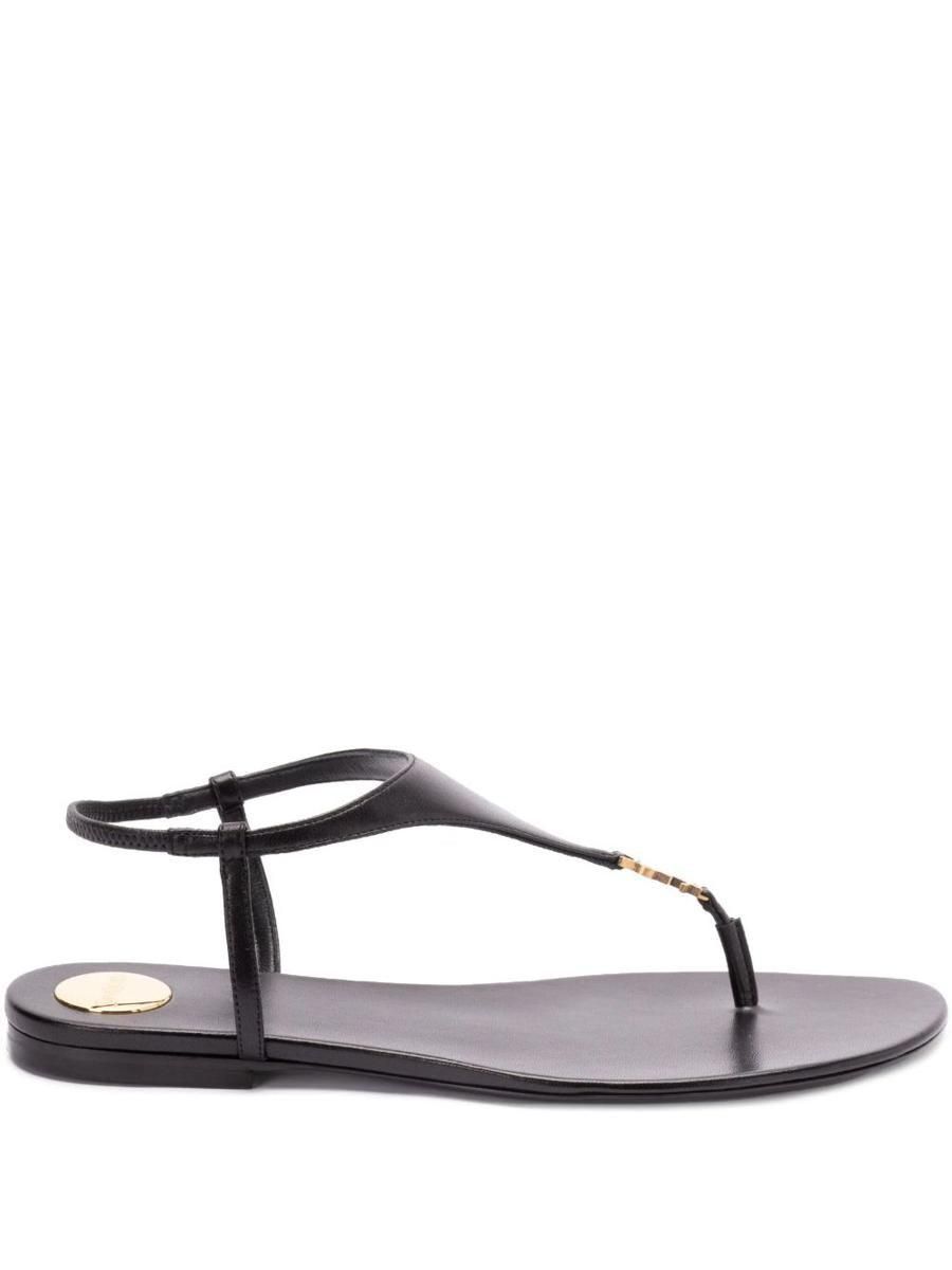 Saint Laurent Cassandre Leather Thong Sandals from $757.00