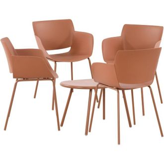 Clp Gruppo di sedute Velvena terracotta 4 sedie