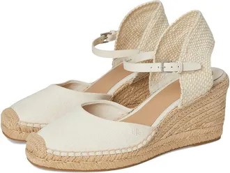 Lauren Ralph Lauren Robby Canvas Jute Espadrille Womens Sandals Soft White/Soft White/Natural : 7.5 B - Medium