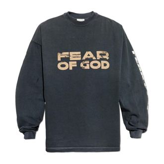 Fear of God Long Sleeve Tops, male, Gray, Size: S Relaxed Long Sleeve Tee