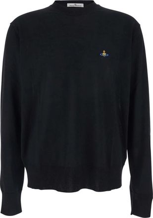 Vivienne Westwood Alex Round Neck Sweater - Heren - Ronde hals truien - Zwart - M - Wol - Truien & Vesten