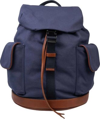 Kiton Backpack - Heren - Rugzakken - Blauw - ONE Size - Katoen - Tassen