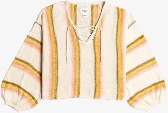 Billabong So Sweet Sweater Womens White Ribbed Cuffs Pullover JZZ315