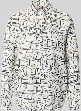 Tommy Hilfiger Relaxed Fit Langarmbluse aus reinem Leinen in Ecru, Gr&ouml;&szlig;e 34