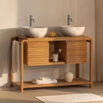 Sklum Conjunto De Mueble De Ba&ntilde;o En Madera De Teca Bradley Sklum