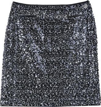 Karl Lagerfeld Sequin Tweed Rok - Dames - Korte rokken - Zwart - S - Tweed - Rokken
